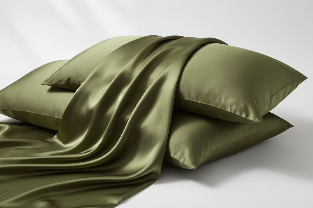 Pure Mulberry Silk Pillowcase (Olive - 22 momme)