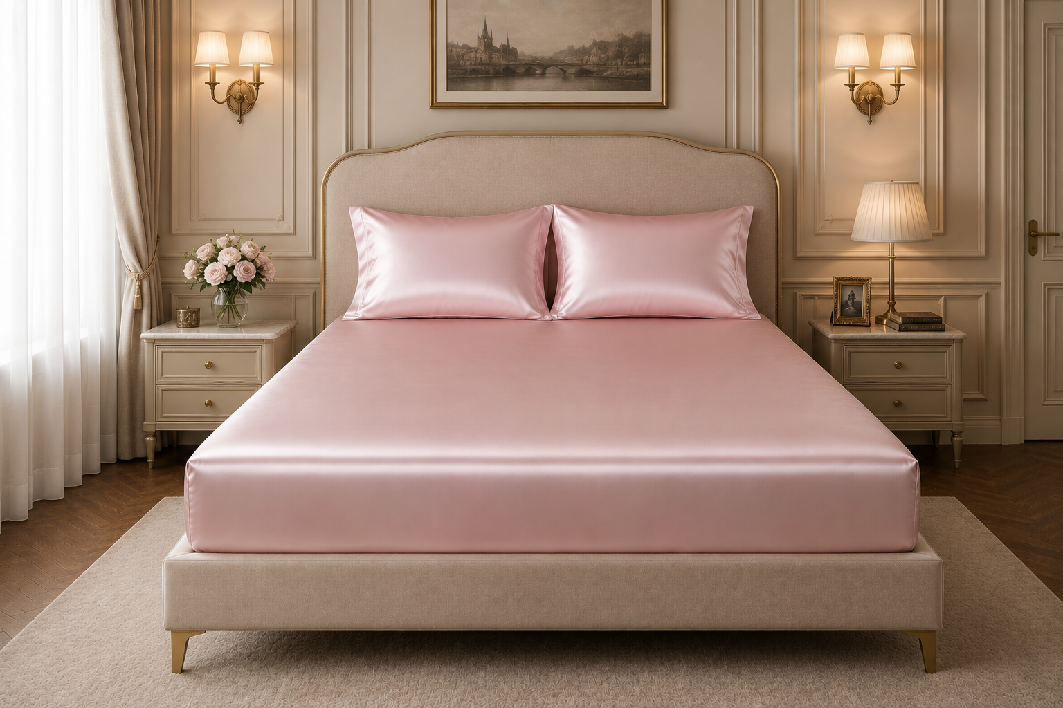 22 Momme Pure Mulberry Silk Bedding Set (Lotus)