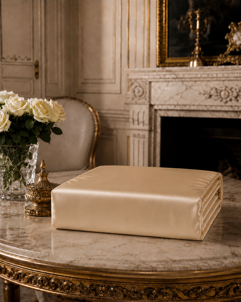 Mulberry Silk Fitted Sheet (Champagne - 22 momme)