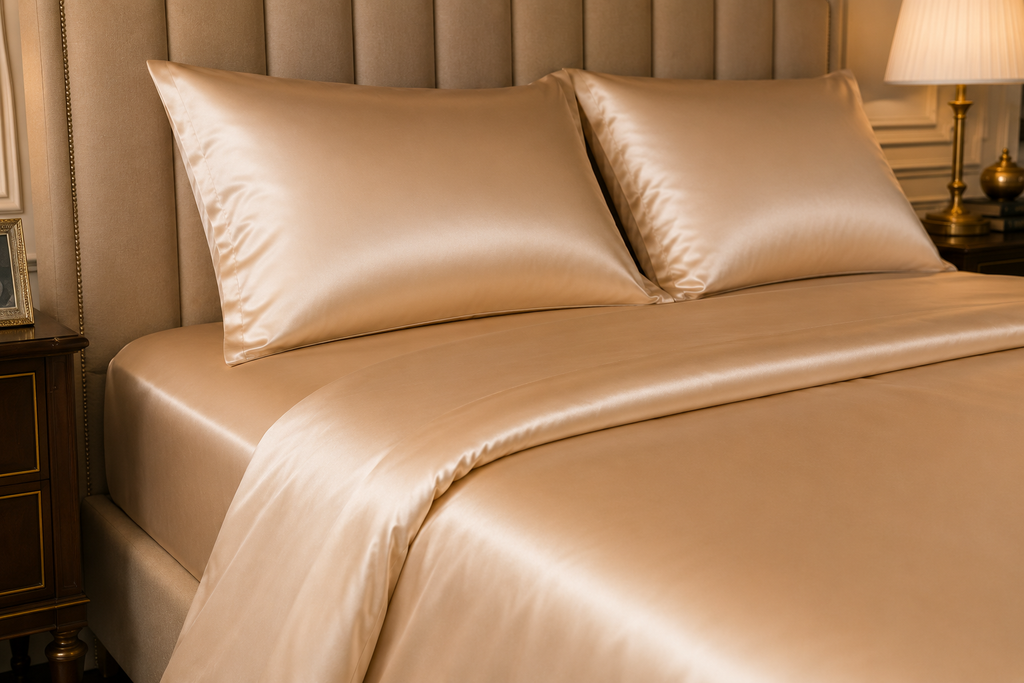 22 Momme Pure Mulberry Silk Full Bedding Set 4Pcs (Champagne)