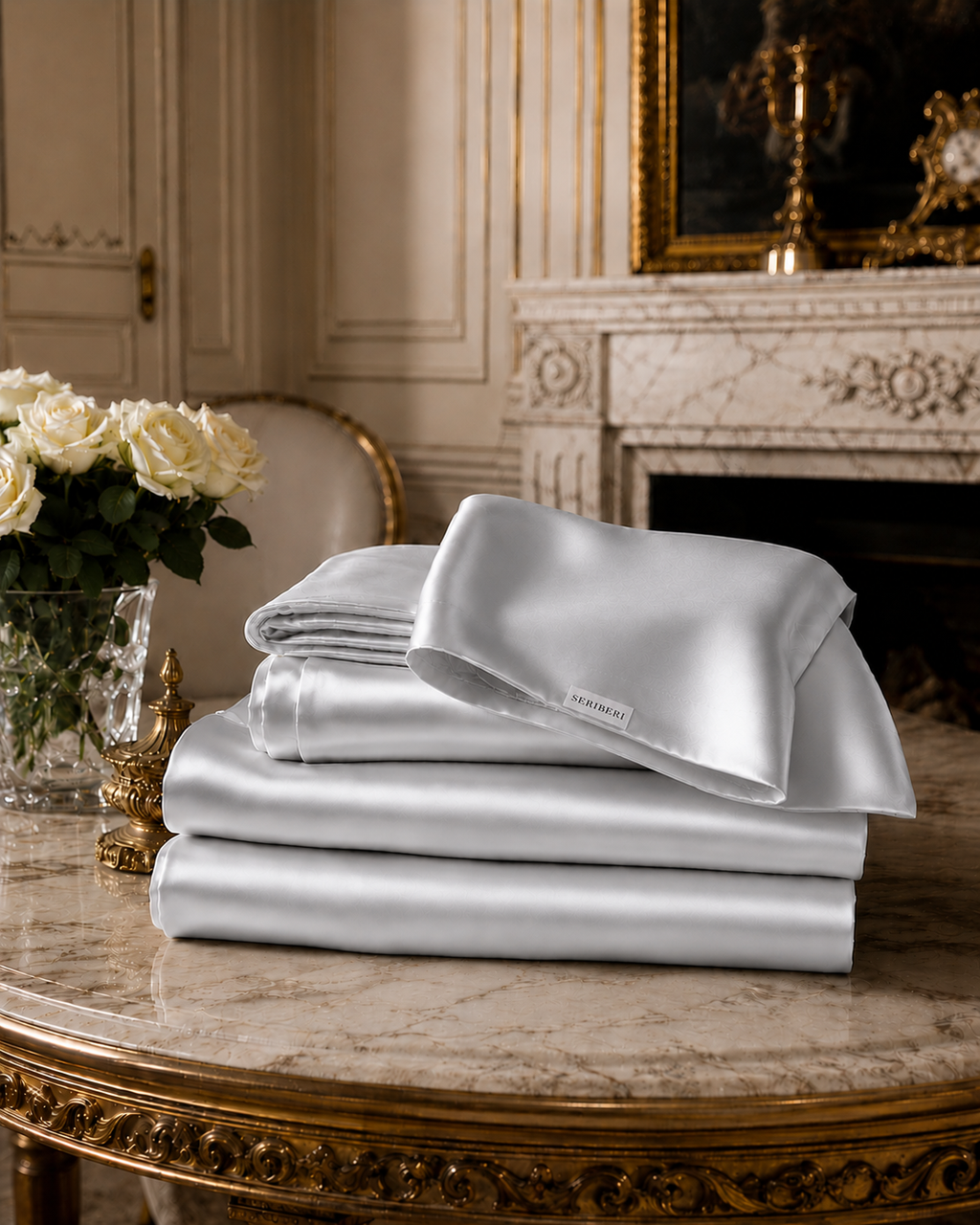 22 Momme Pure Mulberry Silk Bedding (Silver)