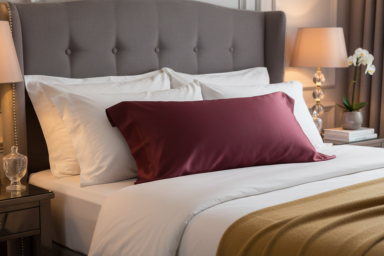 Pure Mulberry Silk Pillowcase (Wine Red - 22 momme)