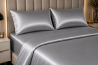 22 Momme Pure Mulberry Silk Full Bedding Set 4Pcs (Dark Grey)