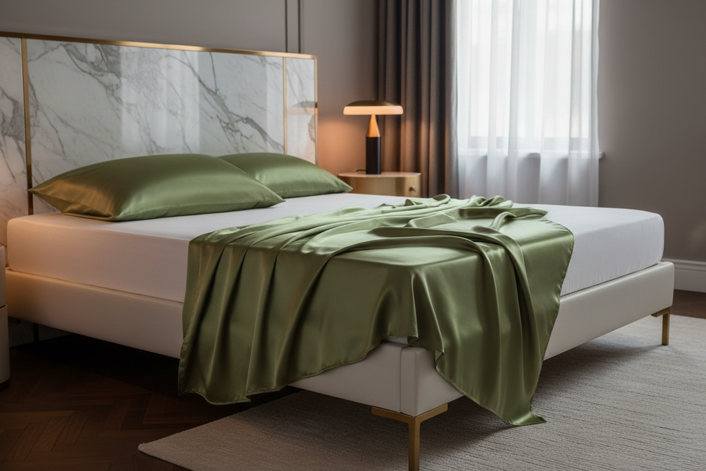 Pure Mulberry Silk Pillowcase (Olive - 22 momme)