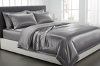 Mulberry Silk Fitted Sheet (Dark Grey - 22 momme)