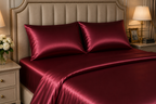 22 Momme Pure Mulberry Silk Full Bedding Set 4Pcs (Red Wine)